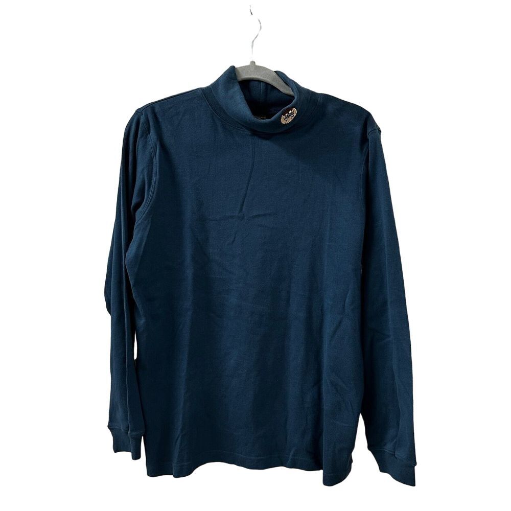 Vintage Warner Bros Taz Turtleneck Women's XL‎ Cartoon Teal Blue Embroidered